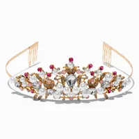 Claire's Club Pink Pearl Gold Tiara