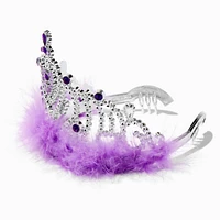 Claire's Club Purple Marabou Feather Silver-tone Crown