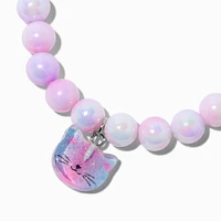 Kitty Cat Charm Beaded Stretch Bracelet