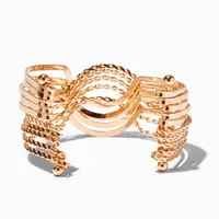 Gold-tone Extended Length Woven Cuff Bracelet