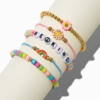 "Be Kind" Peace Seed Bead Bracelet Set - 5 Pack