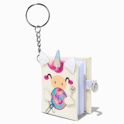 Chubby Unicorn Lollipop Mini Diary Keychain