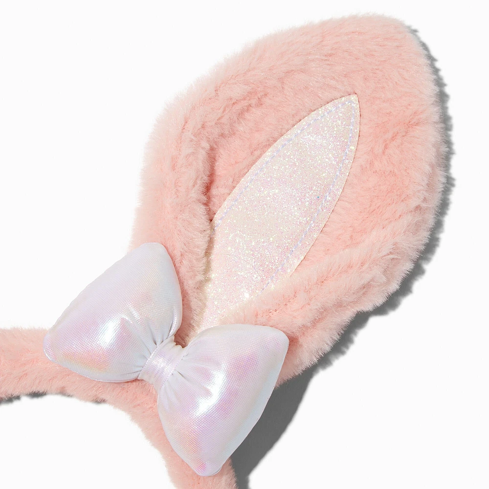 Pink Furry Bunny Ears Headband