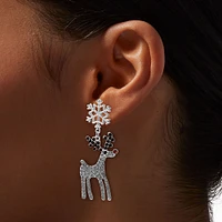 Rhinestone Reindeer Drop Earrings