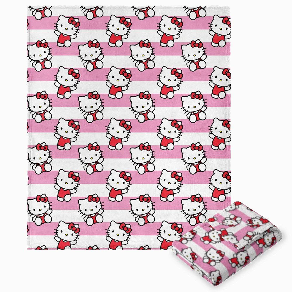 Hello Kitty® Bow & Stripes Silk Touch Throw (ds)