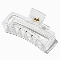 Large Two-Tone White Rectangular Hair Claw