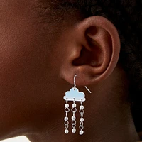 Blue Rain Cloud 1.5" Drop Earrings