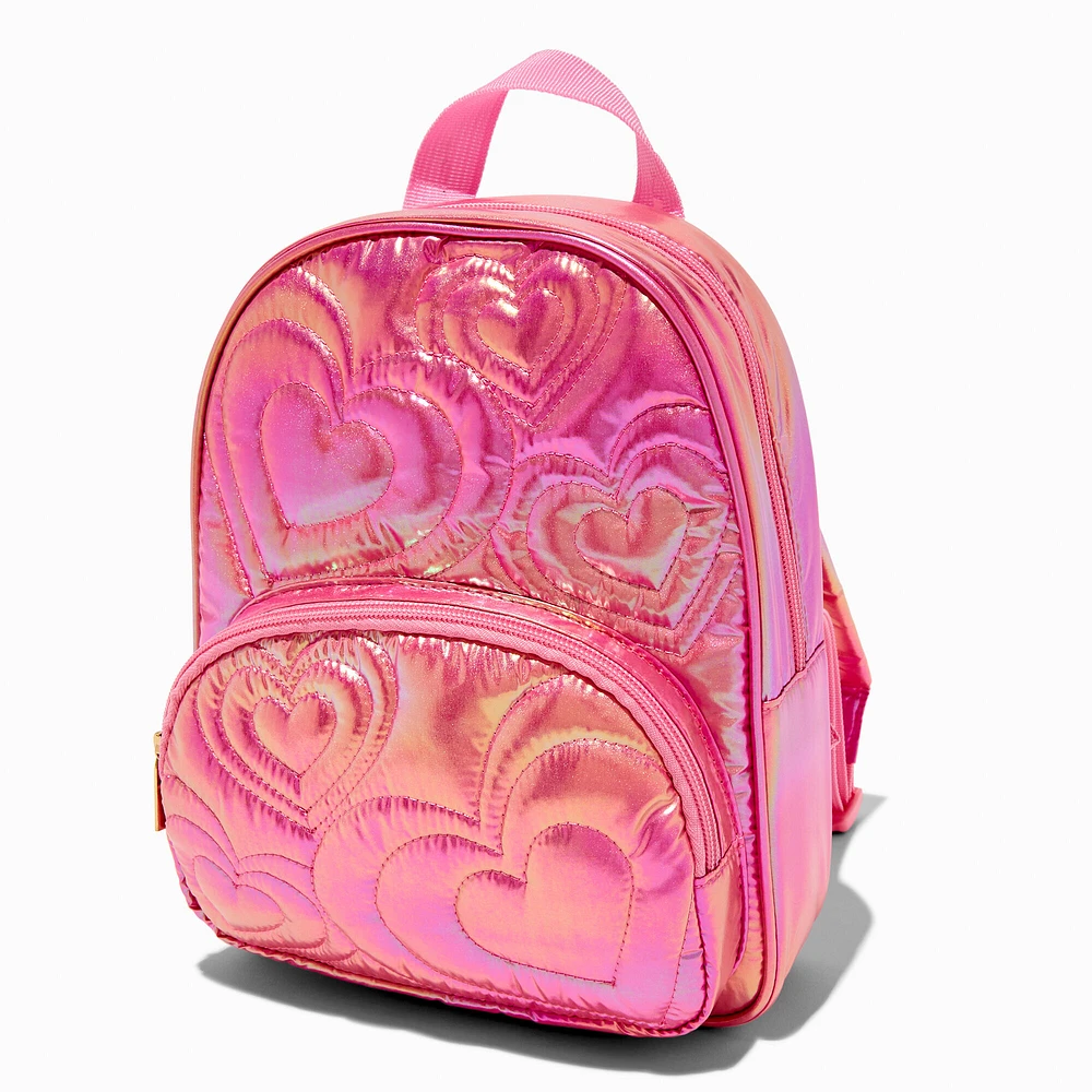 Claire's Club Pink Puffy Heart Dome Backpack