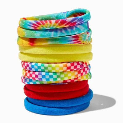 Tie Dye Rolled Hair Ties - 12 Pack