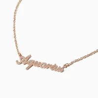 Gold-tone Script Zodiac Pendant Necklace - Aquarius