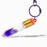 Purple Pencil Water-Filled Glitter Keychain