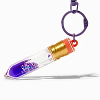 Purple Pencil Water-Filled Glitter Keychain