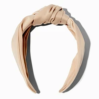 Nude Satin Knotted Headband