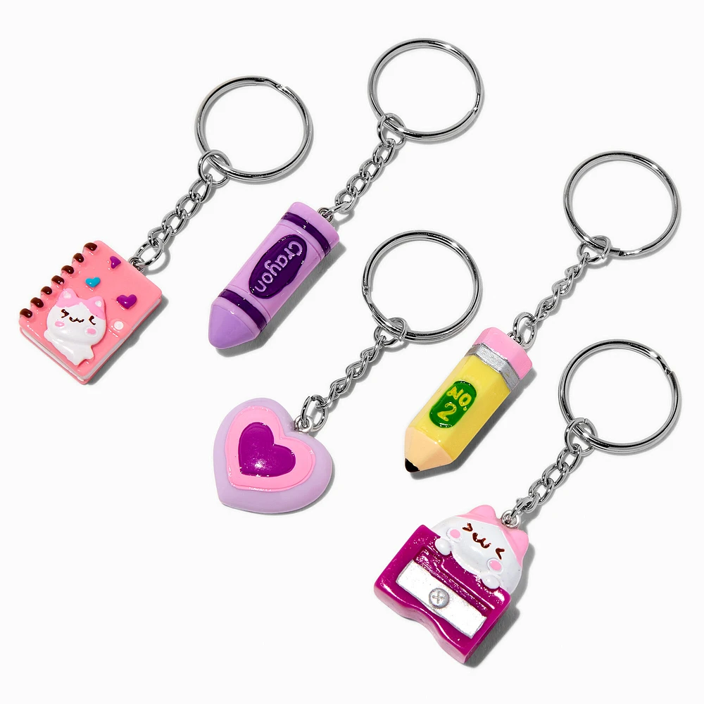 School Supplies Best Friends Keychains - 5 Pack