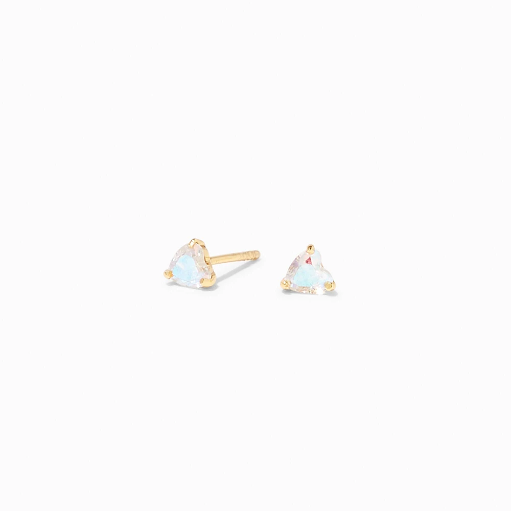 C LUXE by Claire's Cubic Zirconia Heart Stud Earrings