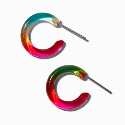 Neon Rainbow 15MM Hoop Earrings