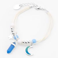 Silver & Blue Mystical Gem Glow In The Dark Multi Strand Bracelet