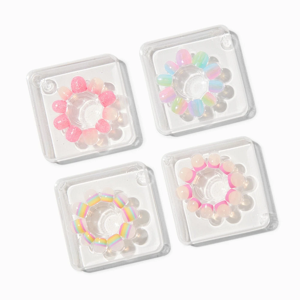 Claire's Club Rainbow Press On Vegan Faux Nail Set - 4 Pack