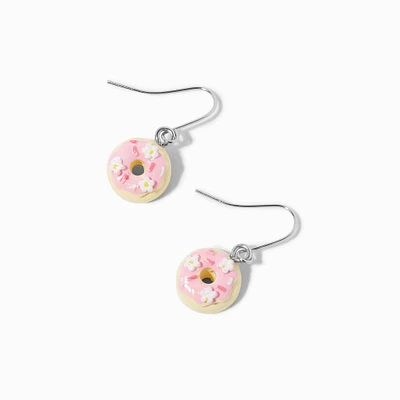 Pink Sparkle Donut 0.5" Drop Earrings