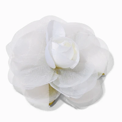 White Rose Hair Clip