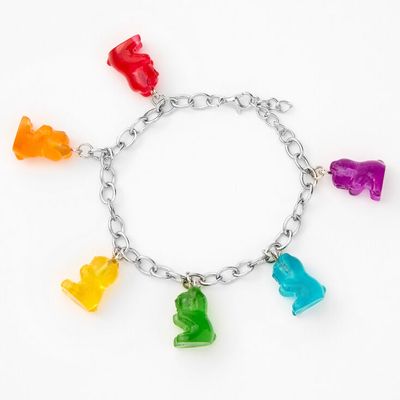 Silver Gummy Bears Charm Bracelet