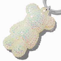 White Bling Bear Keychain