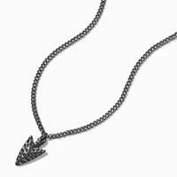 Hematite Hammered Arrowhead Pendant Necklace