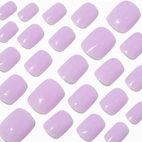 Glossy Light Purple Squoval Vegan Faux Nail Set - 24 Pack