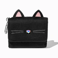 Black Cat Velvet Trifold Wallet