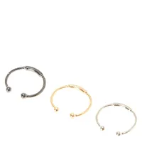 Mixed Metal Barred Faux Hoop Nose Rings - 3 Pack