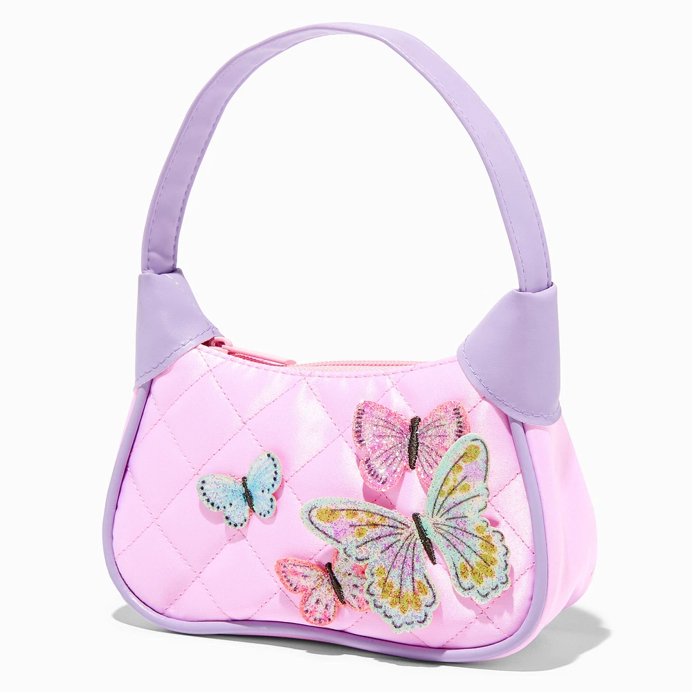 Claire's Club Lilac Butterfly Patch Shoulder Bag