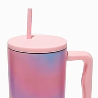Pink Ombré Stainless Steel Handled Tumbler