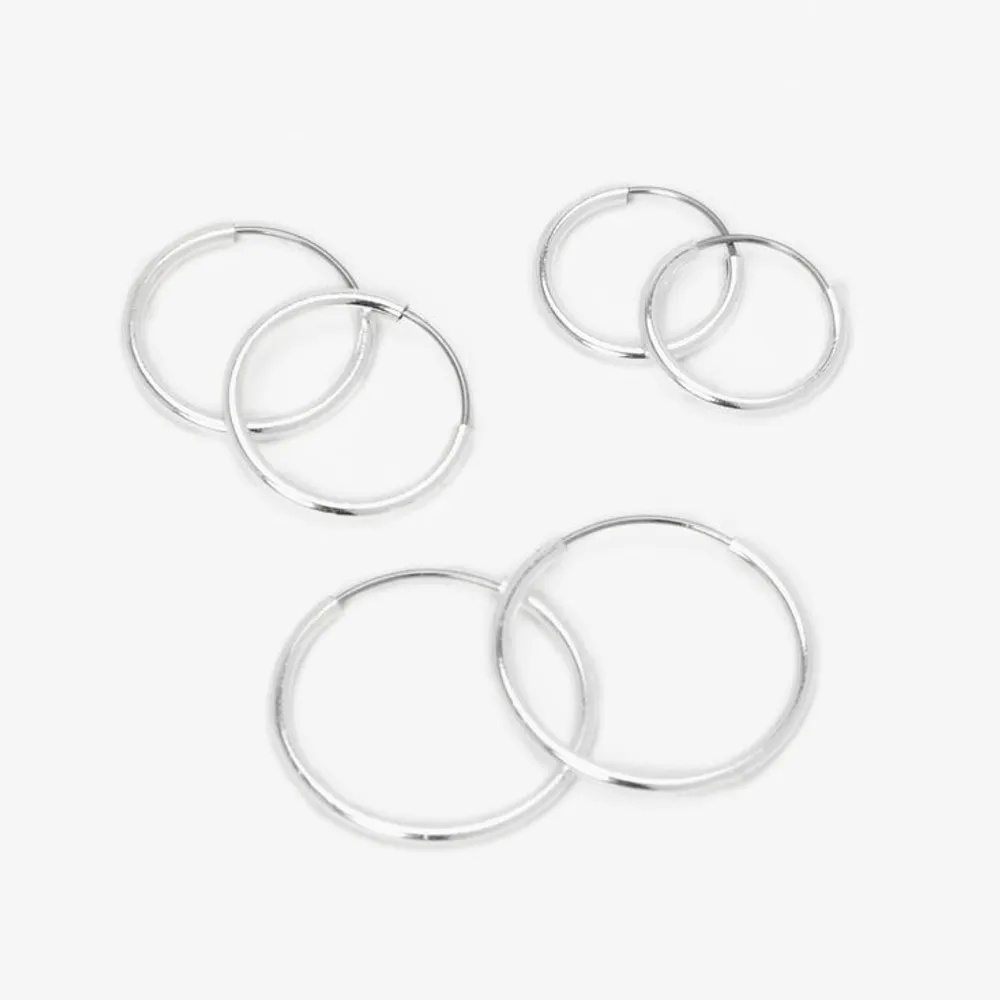 PACK OF HOOP EARRINGS - Silver