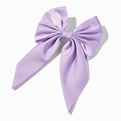 Lavender Satin Hair Bow Clip