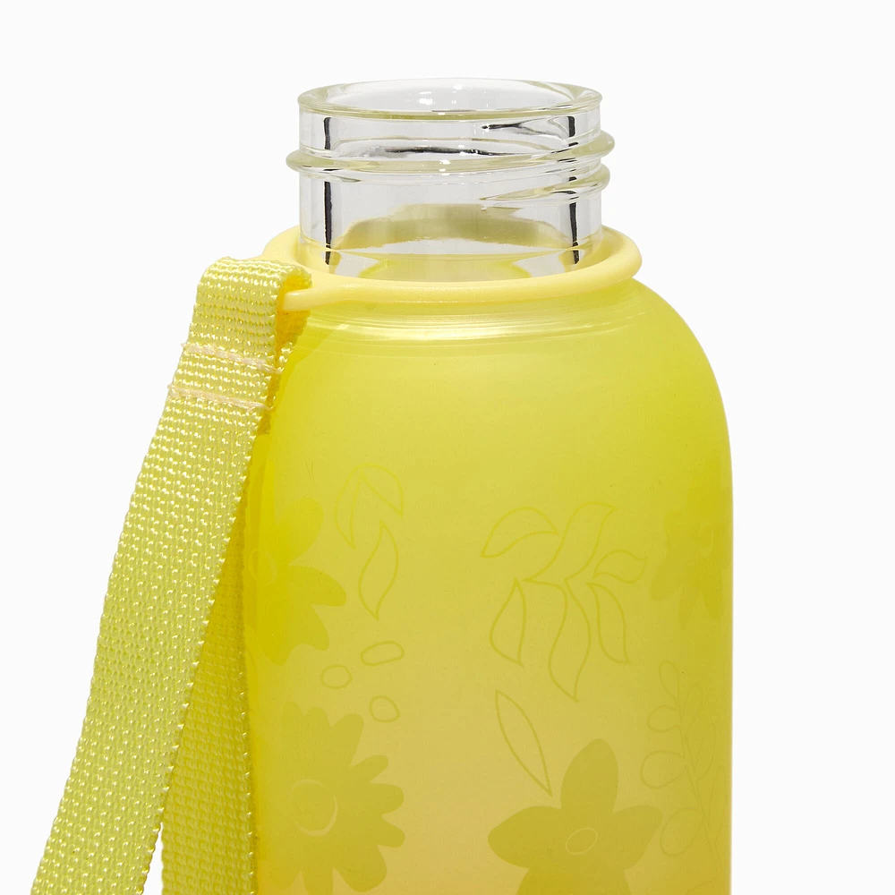 Yellow & Orange Ombré Floral Water Bottle