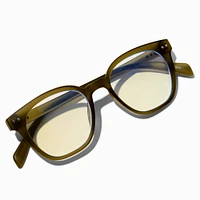 Solar Blue Light Reducing Crystal Green Clear Lens Oval Frames