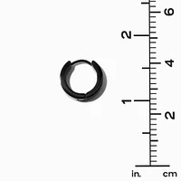 Black Stainless Steel 12MM Huggie Hoop Earrings