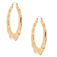 Gold 60MM Bamboo Hoop Earrings