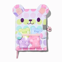 Rainbow Polka Dot Chibi Bear Lock Diary