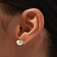 Pearl Heart Stud Earrings