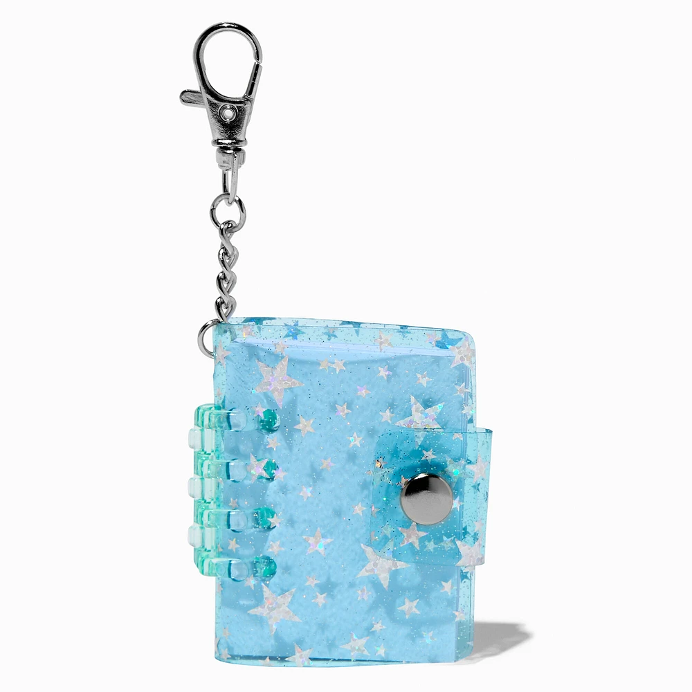 Silver Stars Mini Diary Keychain