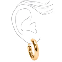 Gold 30MM Tube Hoop Earrings