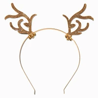 Gold Glitter Antlers Headband