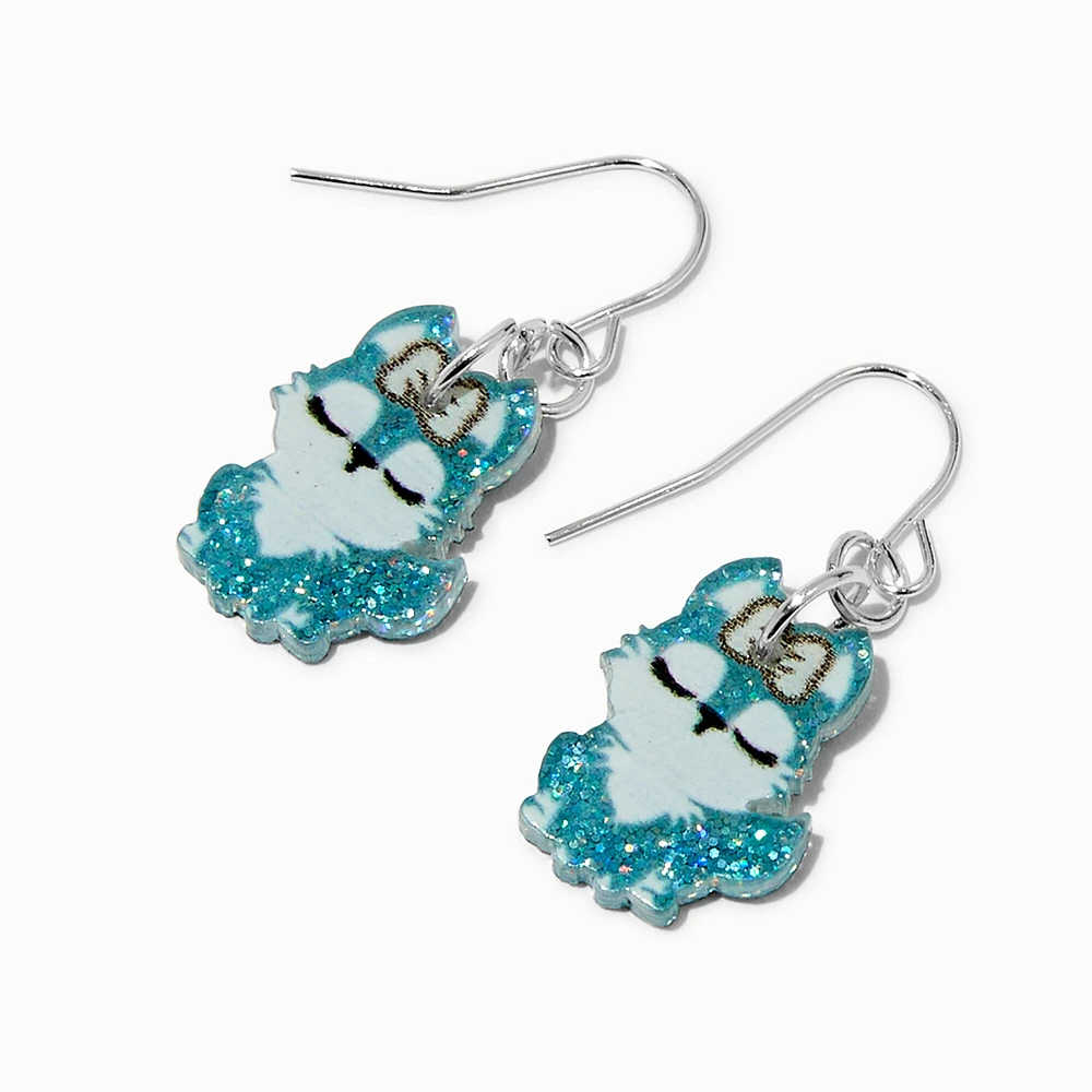 Teal Glitter Husky Acrylic Drop Earrings