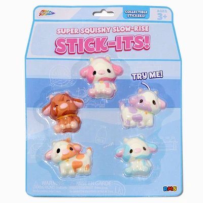 Grafix® Cow Super Squishy Slow-Rise Stickers - 5 Pack