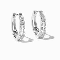 Diamond Double C Hoop Earrings