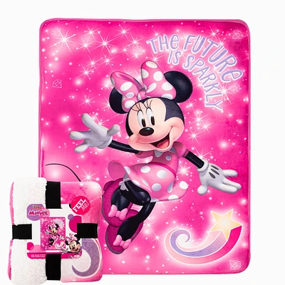 Disney Minnie Mouse Oversized Silk Touch Sherpa Throw Blanket (ds)