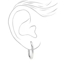 Silver 20MM Tube Hoop Earrings