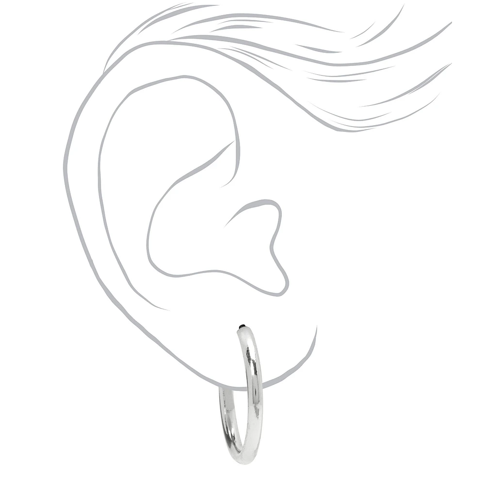 Silver-tone 20mm Tube Hoop Earrings