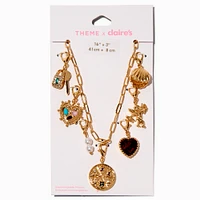 T H E M E x Claire's Gold-tone Paperclip Chain Gem Charm Necklace